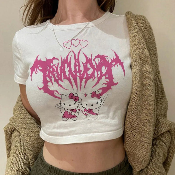 Crop Top Hello Kitty T - shirt - Derslash
