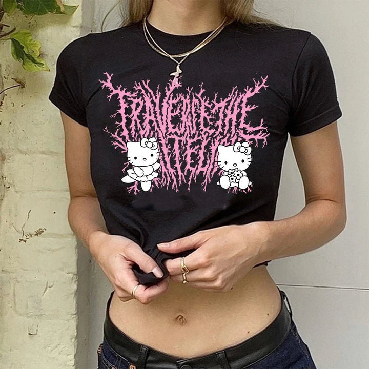 Crop Top Hello Kitty T - shirt - Derslash