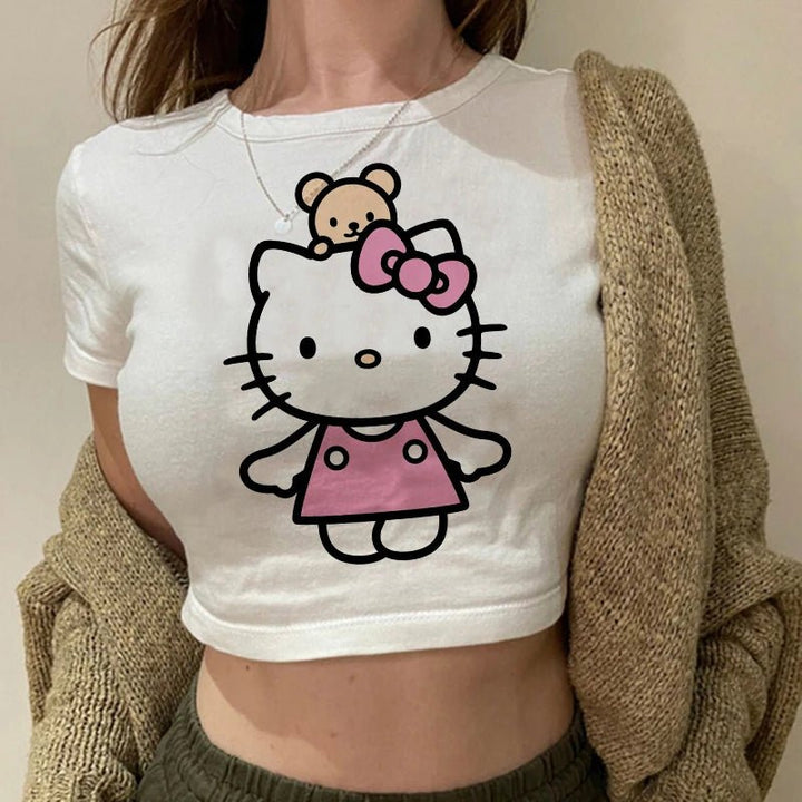 Crop Top Hello Kitty T - shirt - Derslash