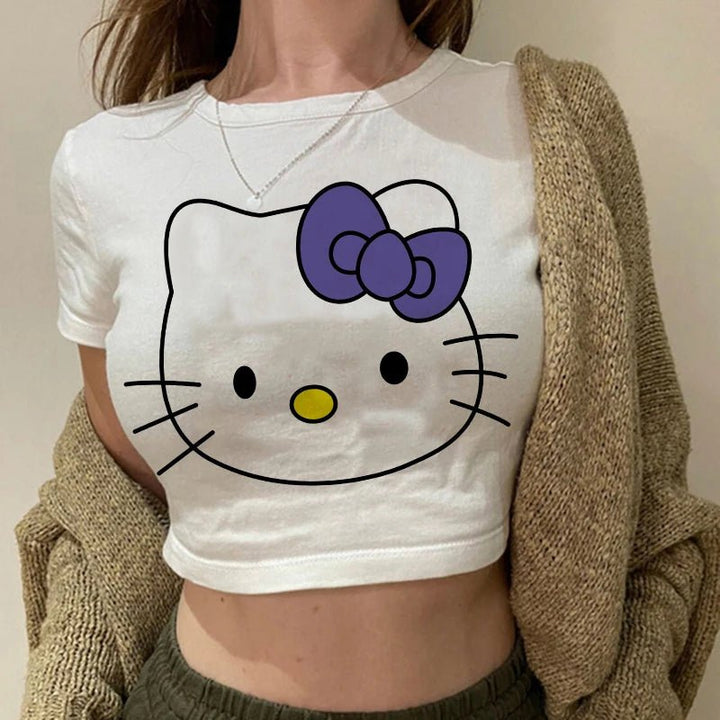 Crop Top Hello Kitty T - shirt - Derslash