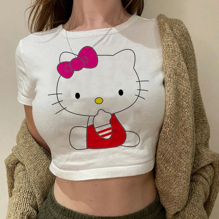 Crop Top Hello Kitty T - shirt - Derslash
