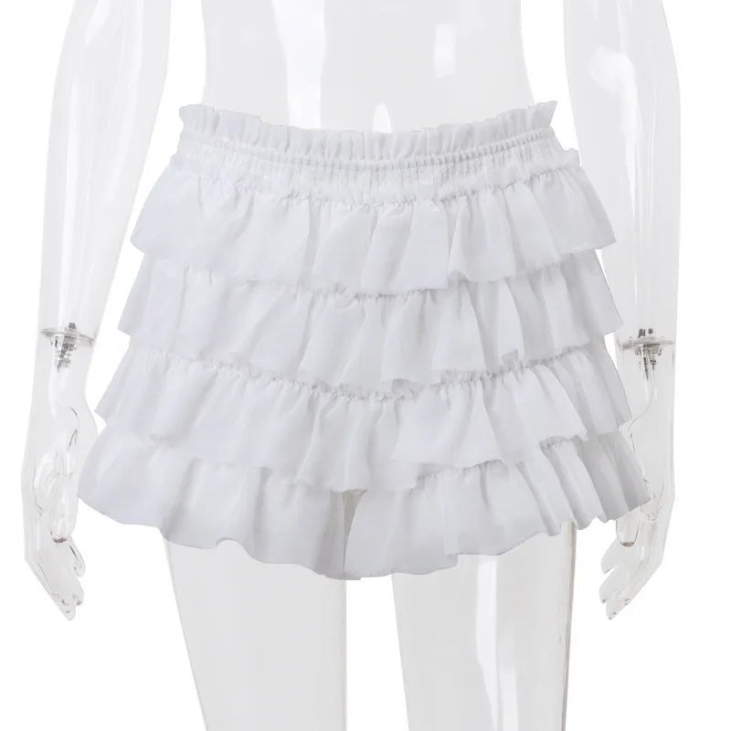 Cryptographic Fashion Y2K Ruffle Tiered Mini Skirts - Derslash
