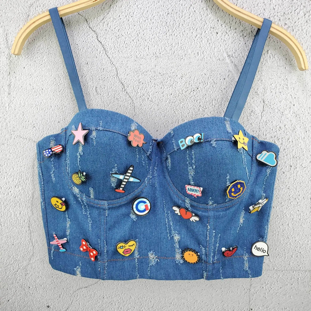 Denim Cropped Tops - Derslash