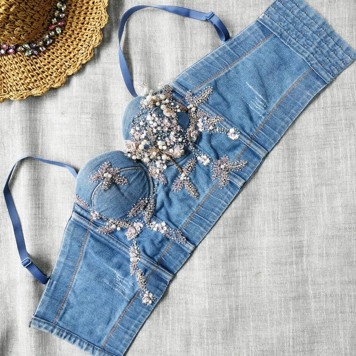 Denim Cropped Tops - Derslash