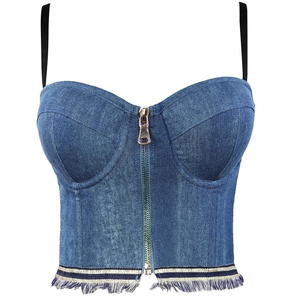 Denim Cropped Tops - Derslash