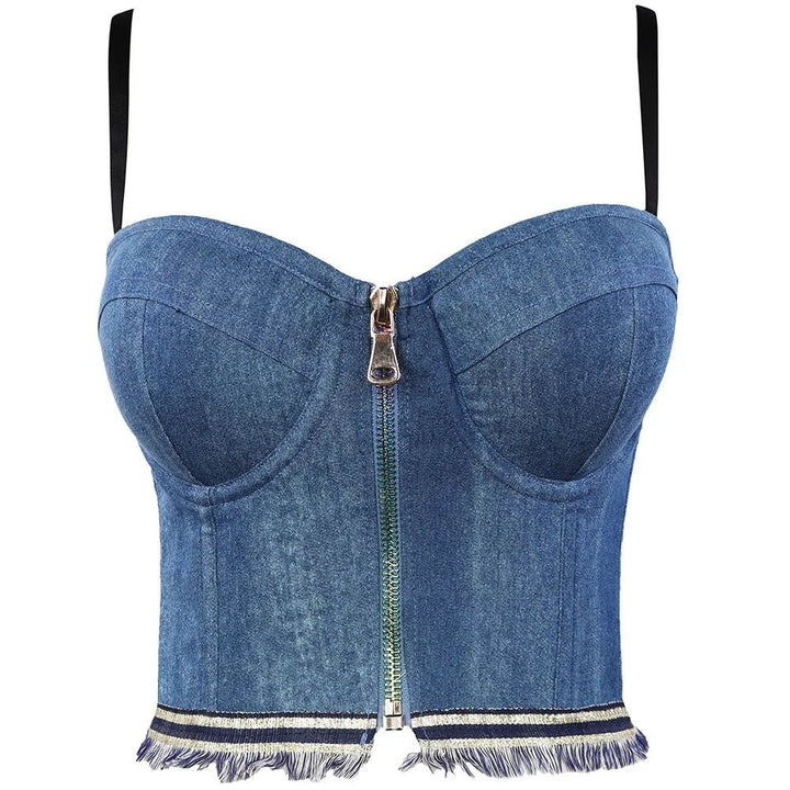Denim Cropped Tops - Derslash