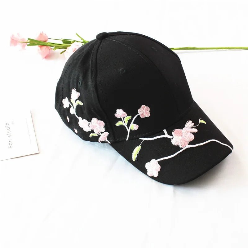 Flower Embroidery Baseball Caps for Women - Derslash