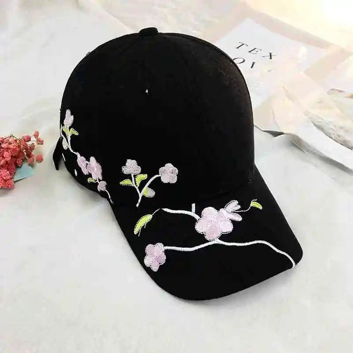 Flower Embroidery Baseball Caps for Women - Derslash