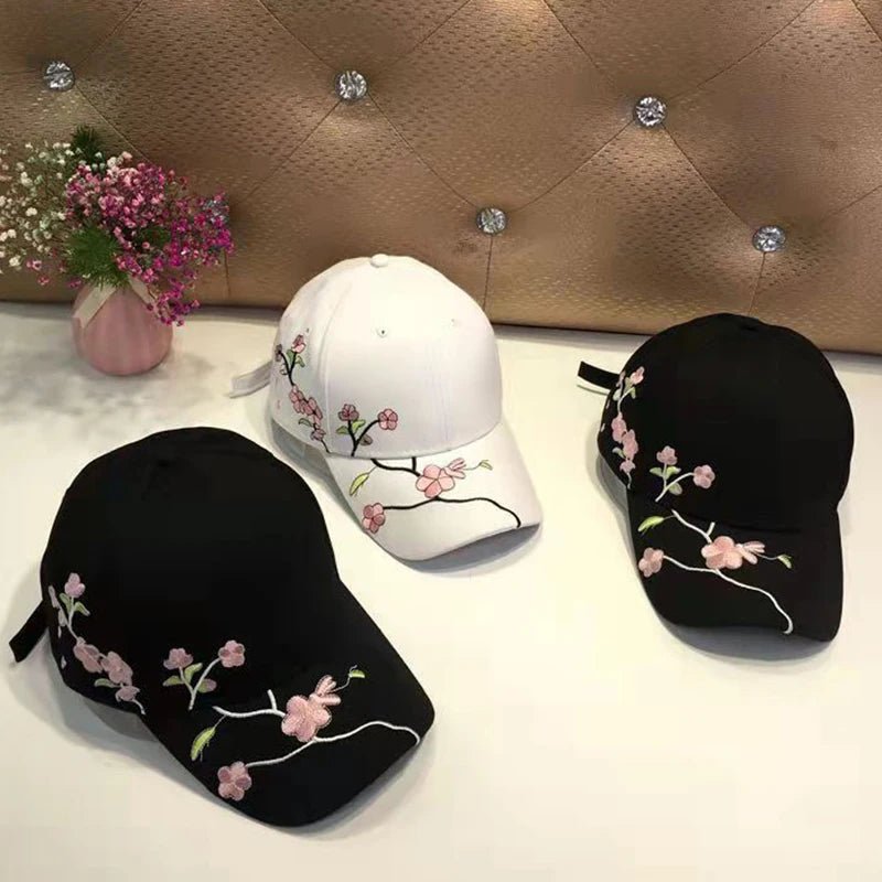 Flower Embroidery Baseball Caps for Women - Derslash
