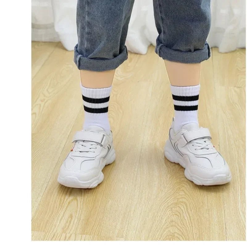 Grey Black White Sports Children's Socks - Derslash