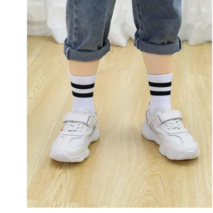 Grey Black White Sports Children's Socks - Derslash