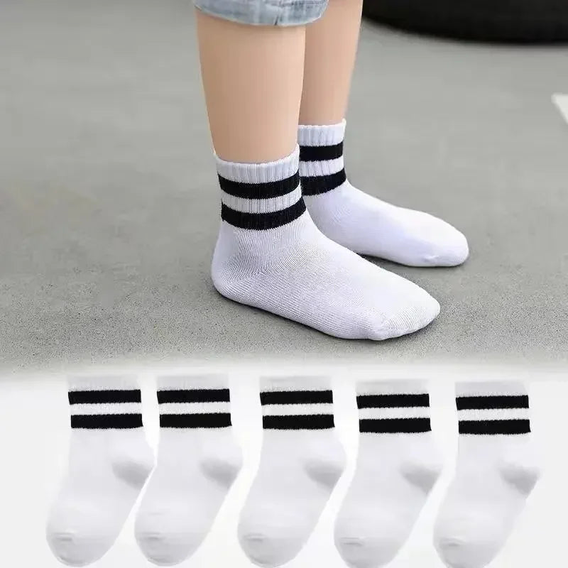 Grey Black White Sports Children's Socks - Derslash