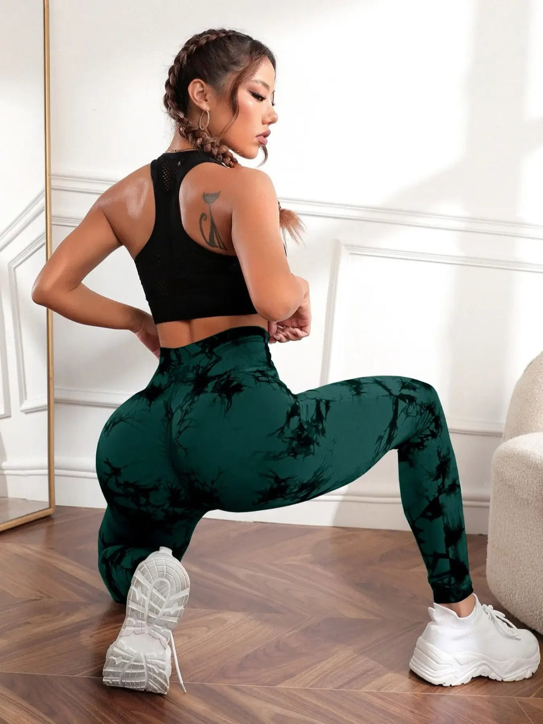 High waisted tie dyed yoga leggings - Derslash