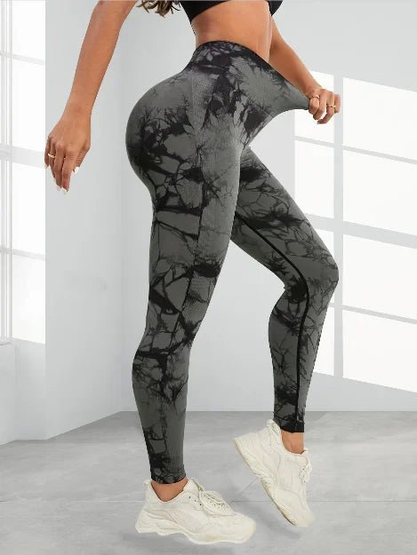 High waisted tie dyed yoga leggings - Derslash