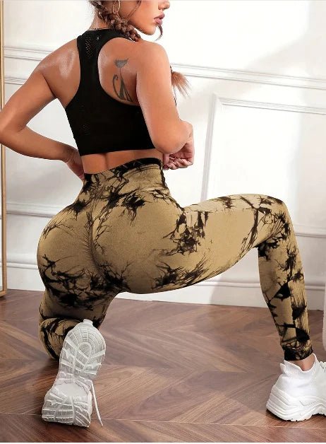 High waisted tie dyed yoga leggings - Derslash