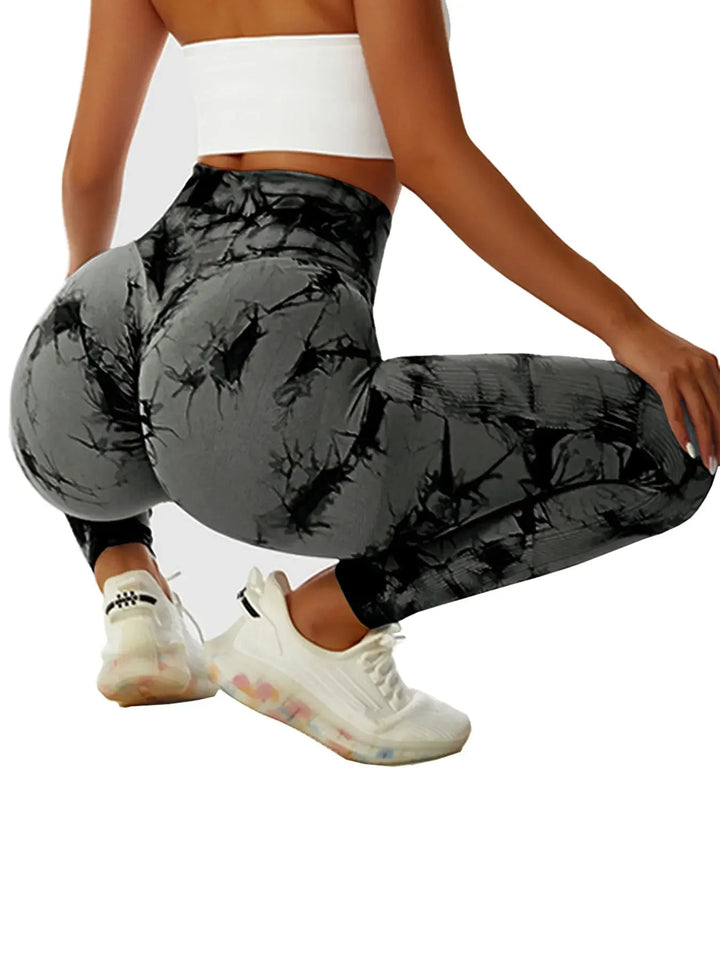 High waisted tie dyed yoga leggings - Derslash