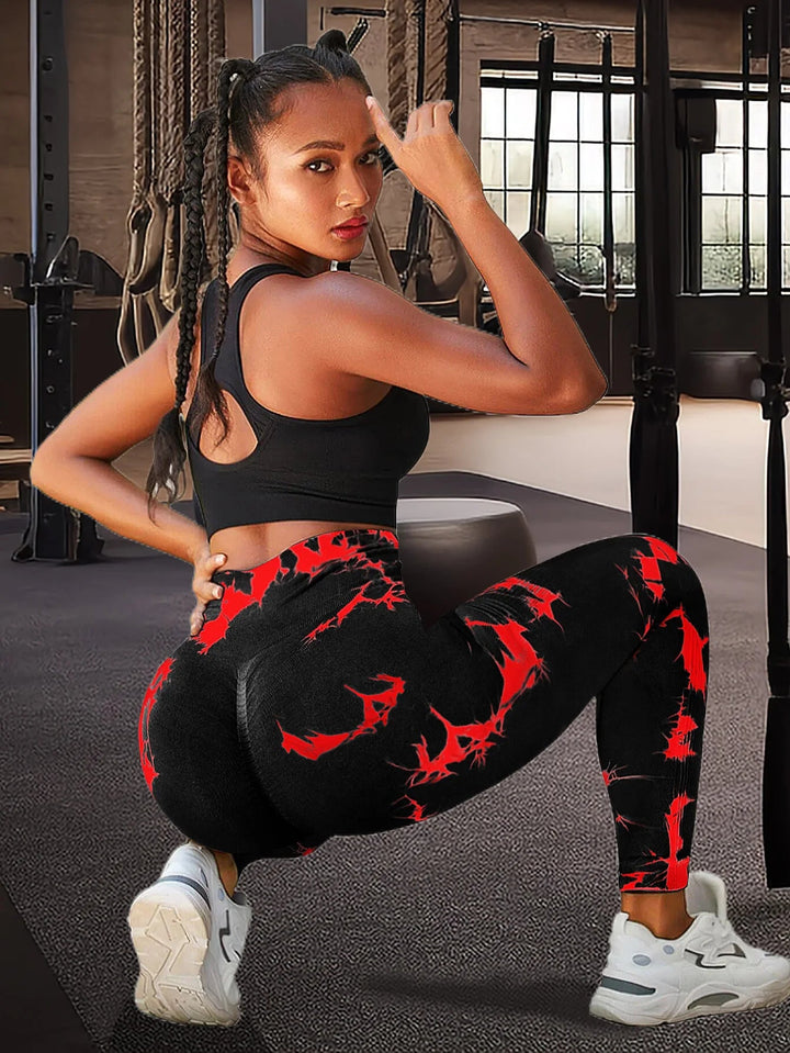 High waisted tie dyed yoga leggings - Derslash