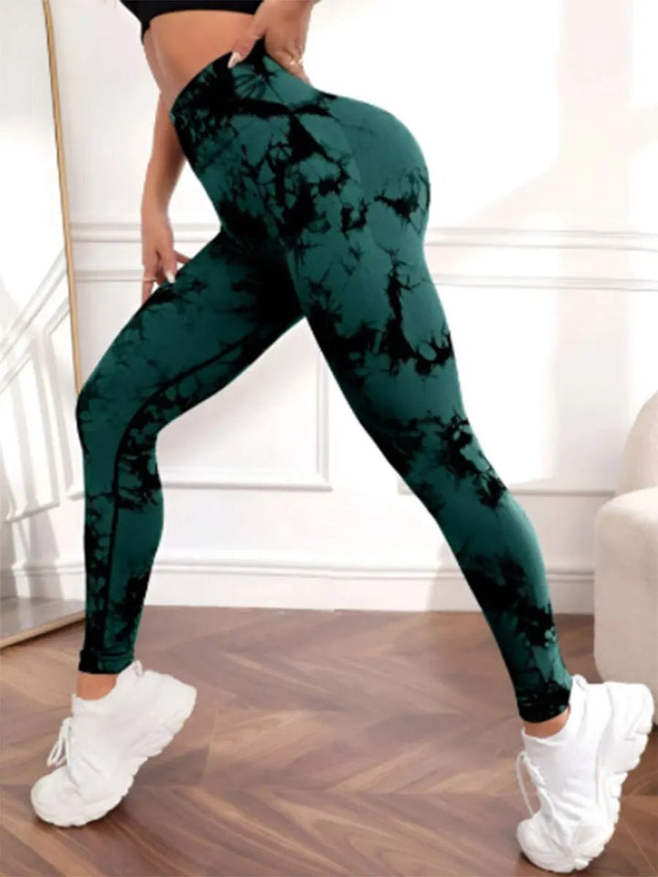 High waisted tie dyed yoga leggings - Derslash