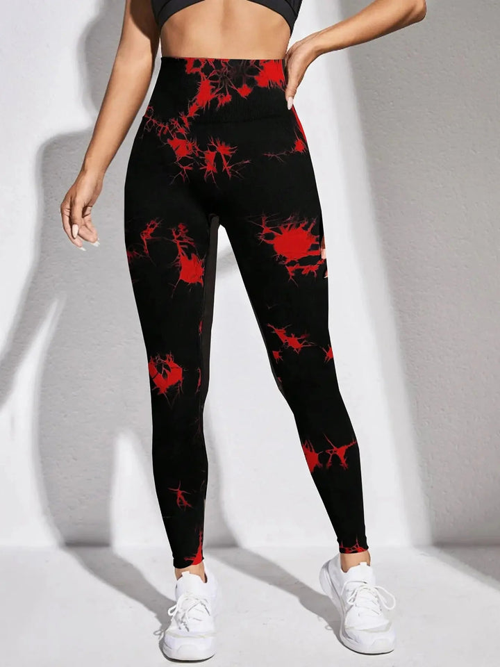 High waisted tie dyed yoga leggings - Derslash