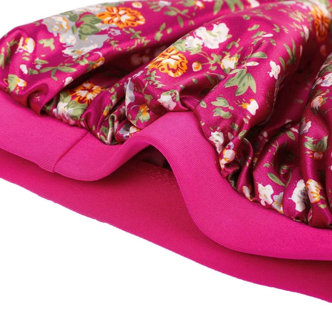 Kids Satin Bonnet Butterfly Print Children's New Elastic Elastic Print Bonnet Cap, Fashion Comfortable Sleeping Cap Hair Cap - Derslash