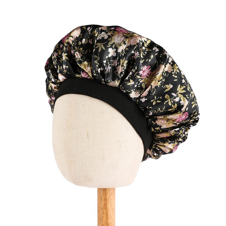 Kids Satin Bonnet Butterfly Print Children's New Elastic Elastic Print Bonnet Cap, Fashion Comfortable Sleeping Cap Hair Cap - Derslash