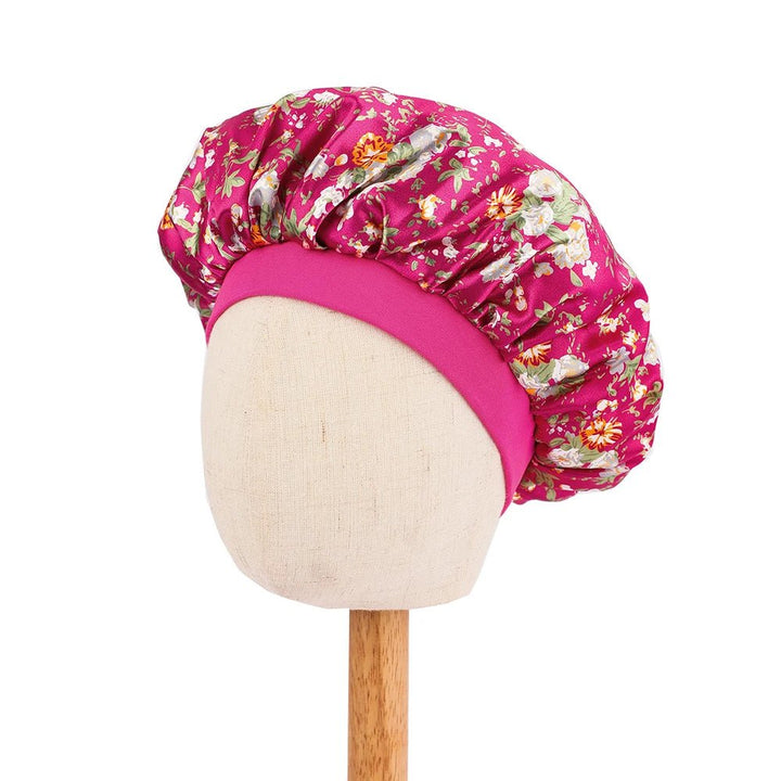 Kids Satin Bonnet Butterfly Print Children's New Elastic Elastic Print Bonnet Cap, Fashion Comfortable Sleeping Cap Hair Cap - Derslash
