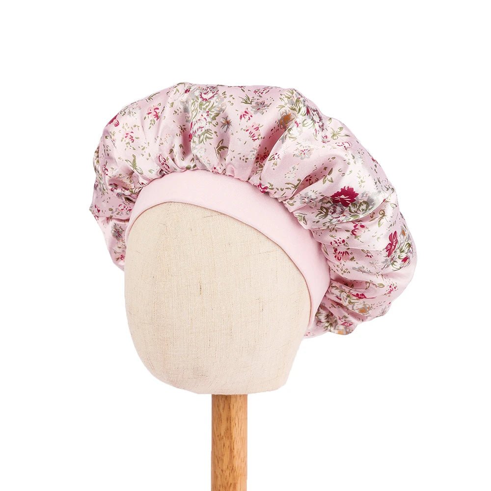 Kids Satin Bonnet Butterfly Print Children's New Elastic Elastic Print Bonnet Cap, Fashion Comfortable Sleeping Cap Hair Cap - Derslash