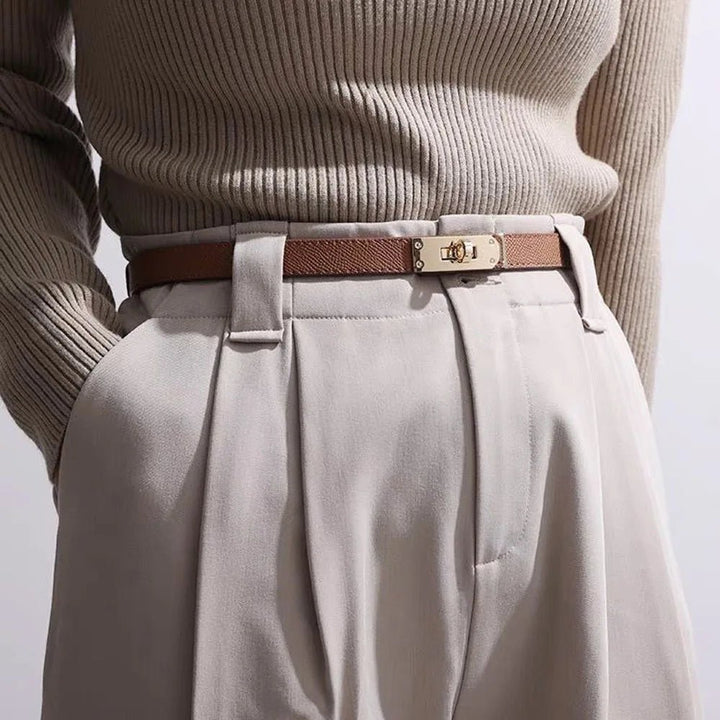 Leather Female Korean Corset Metal Buckle Belts - Derslash