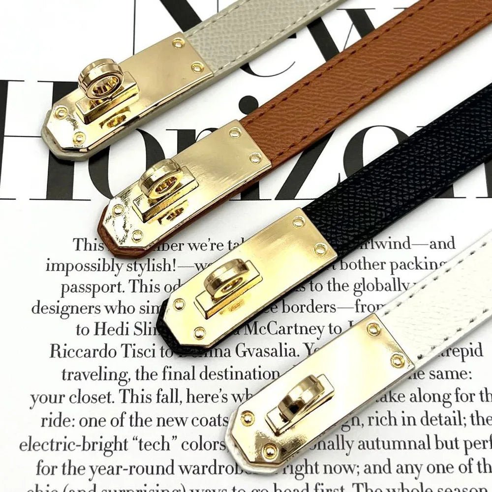 Leather Female Korean Corset Metal Buckle Belts - Derslash