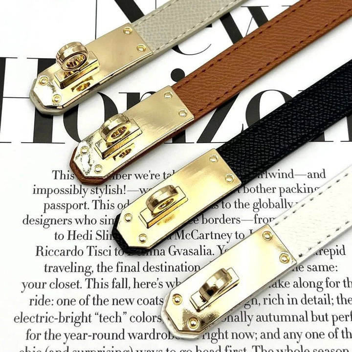 Leather Female Korean Corset Metal Buckle Belts - Derslash