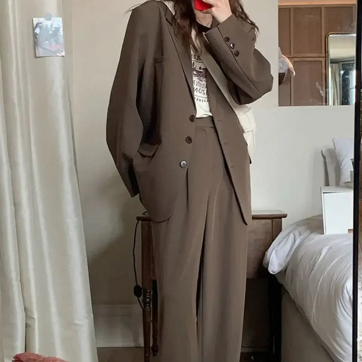Long Outerwears Brown Blazer - Derslash