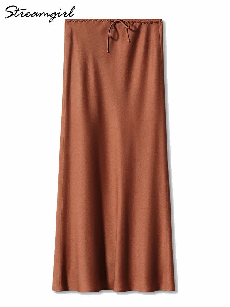 Long Satin Skirts For Women - Derslash