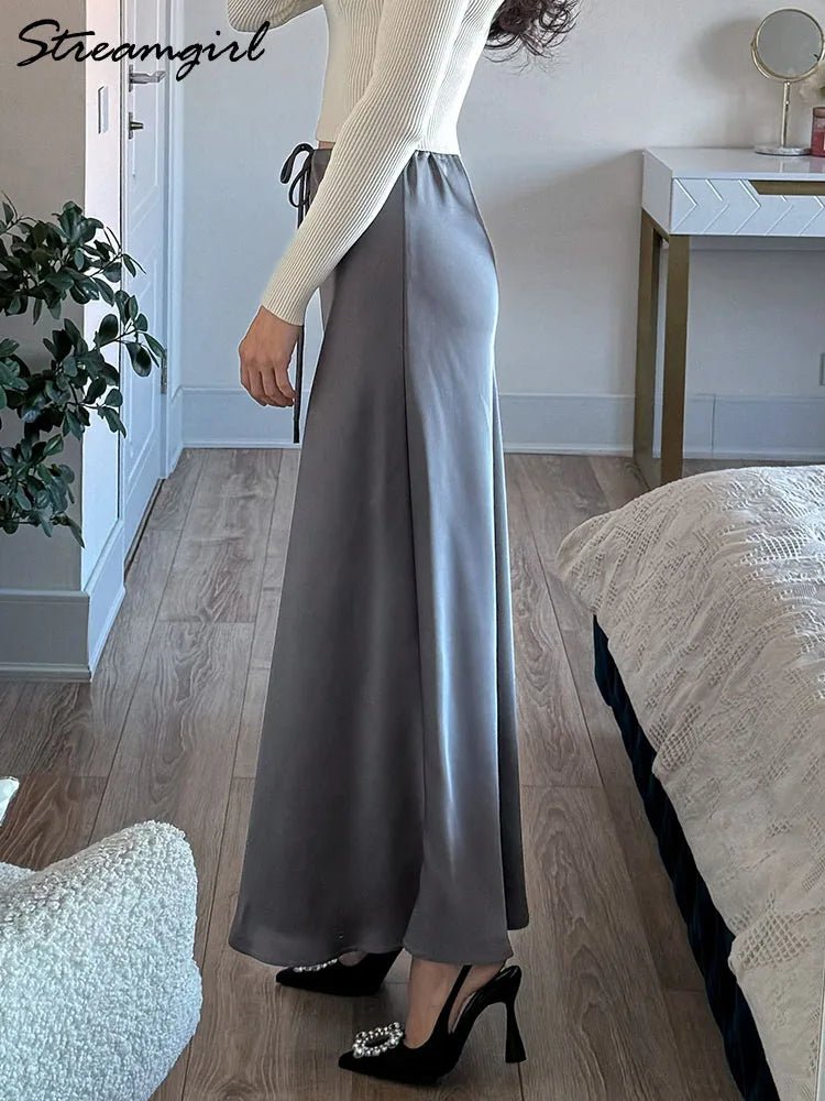 Long Satin Skirts For Women - Derslash