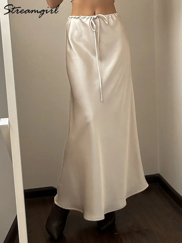 Long Satin Skirts For Women - Derslash