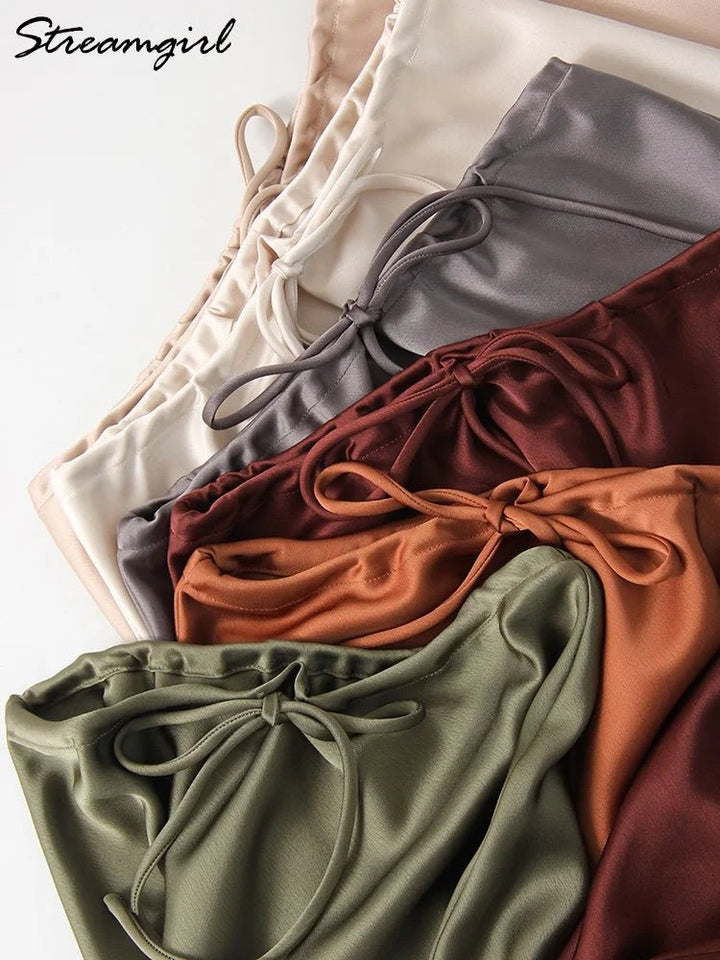 Long Satin Skirts For Women - Derslash