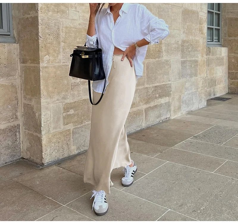 Long Satin Skirts For Women - Derslash