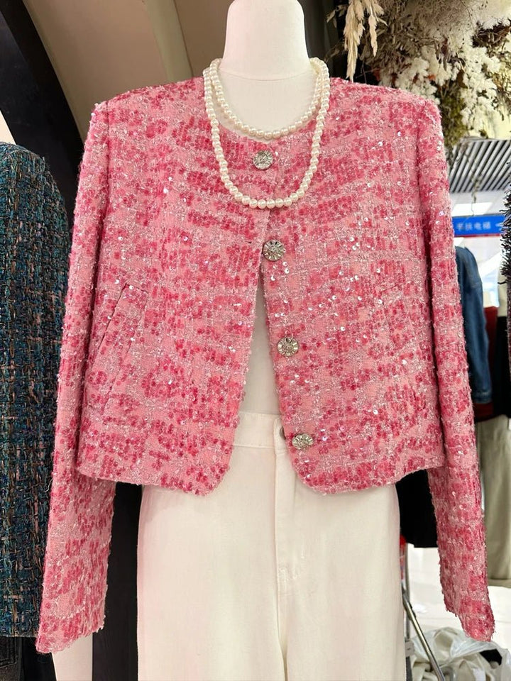 Luxury Pink Sequined jacket - Derslash