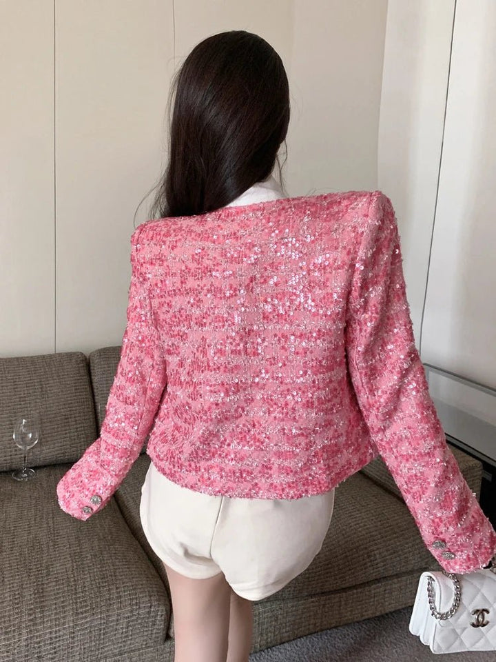 Luxury Pink Sequined jacket - Derslash