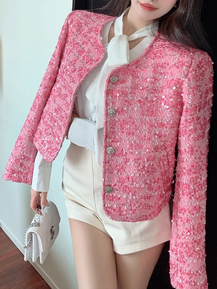Luxury Pink Sequined jacket - Derslash