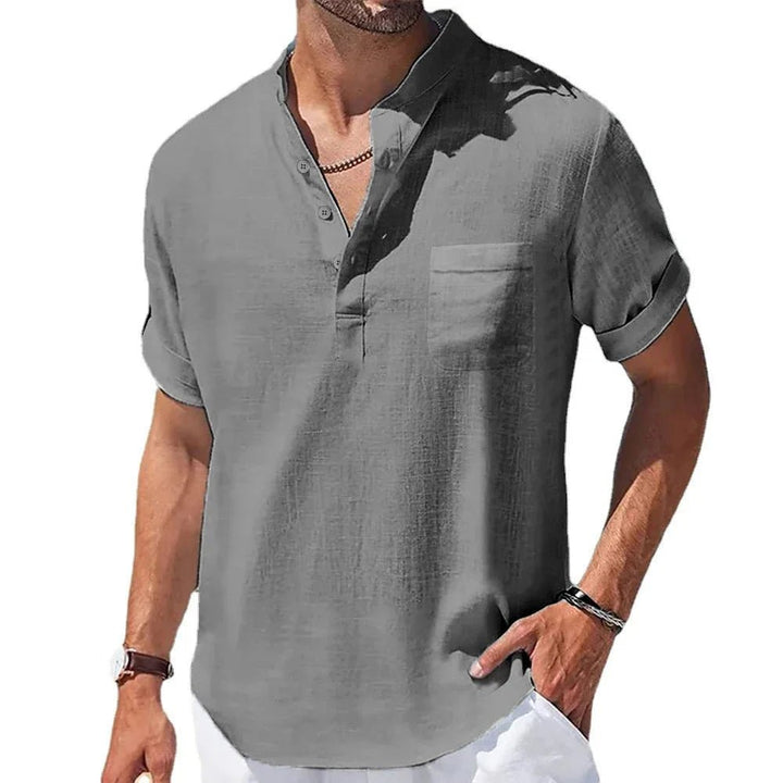 Men's Cotton and Linen Shortsleeved Shirts - Derslash