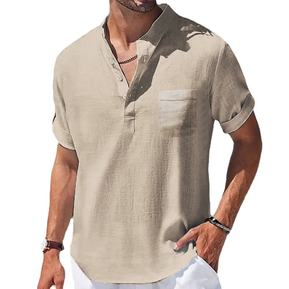 Men's Cotton and Linen Shortsleeved Shirts - Derslash