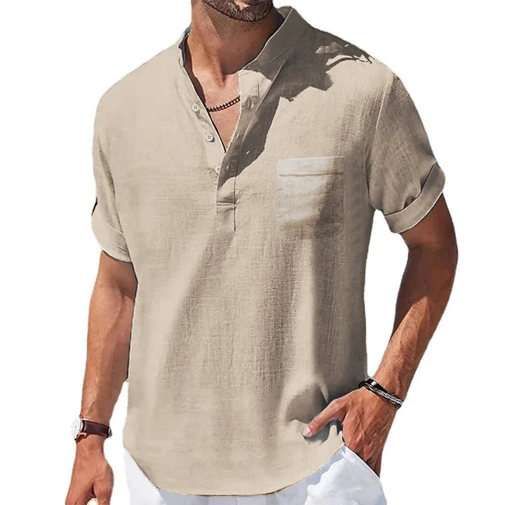 Men's Cotton and Linen Shortsleeved Shirts - Derslash