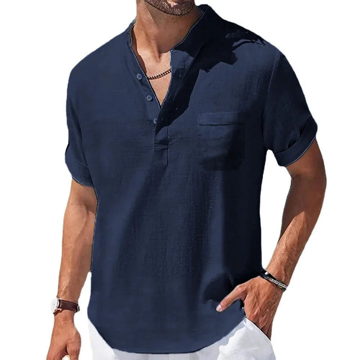 Men's Cotton and Linen Shortsleeved Shirts - Derslash