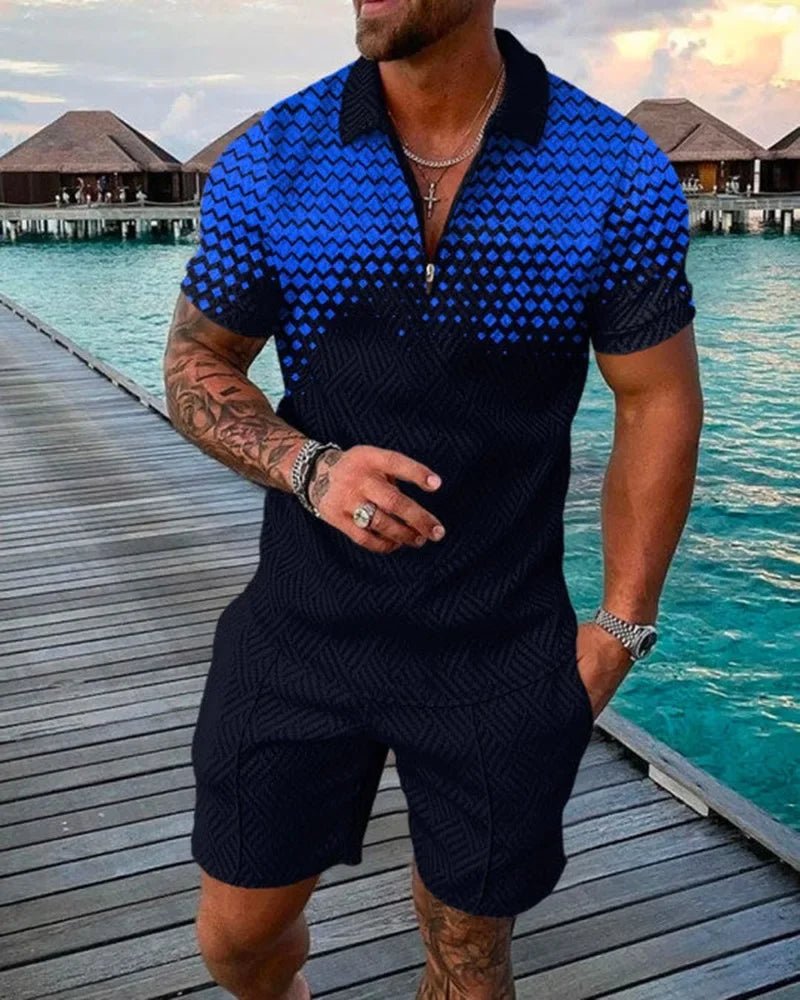 Men's Polo Suit Fashion T - shirt and T - short - Derslash