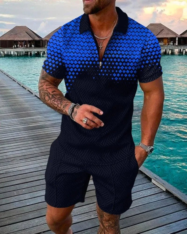 Men's Polo Suit Fashion T - shirt and T - short - Derslash