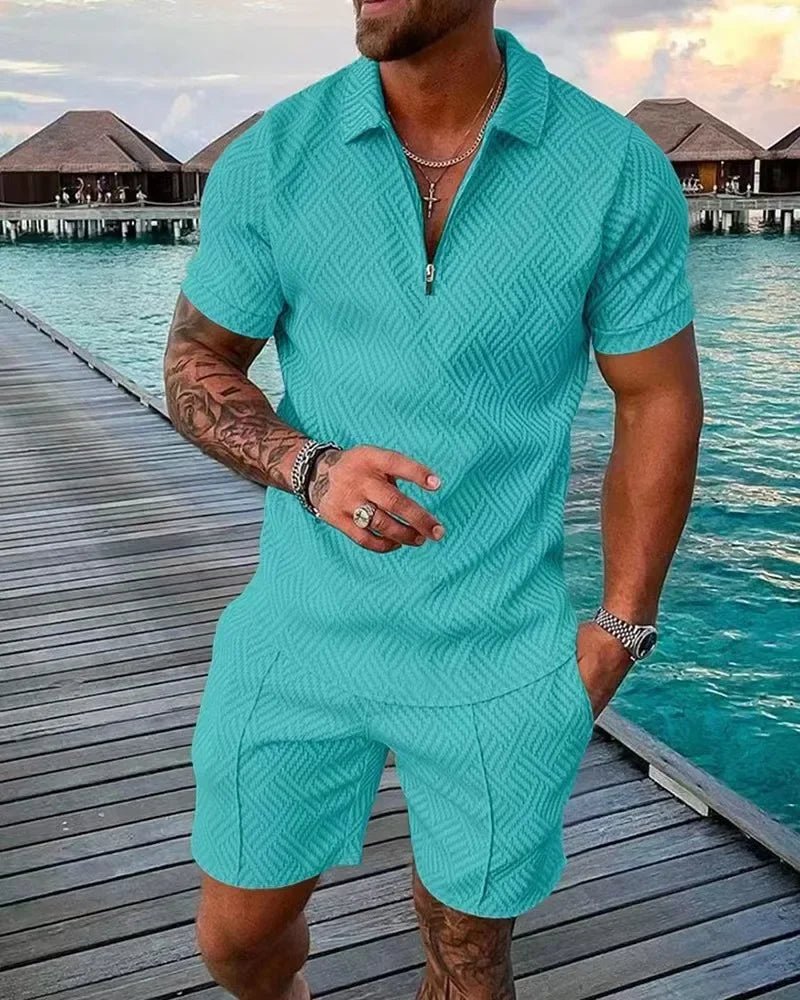 Men's Polo Suit Fashion T - shirt and T - short - Derslash