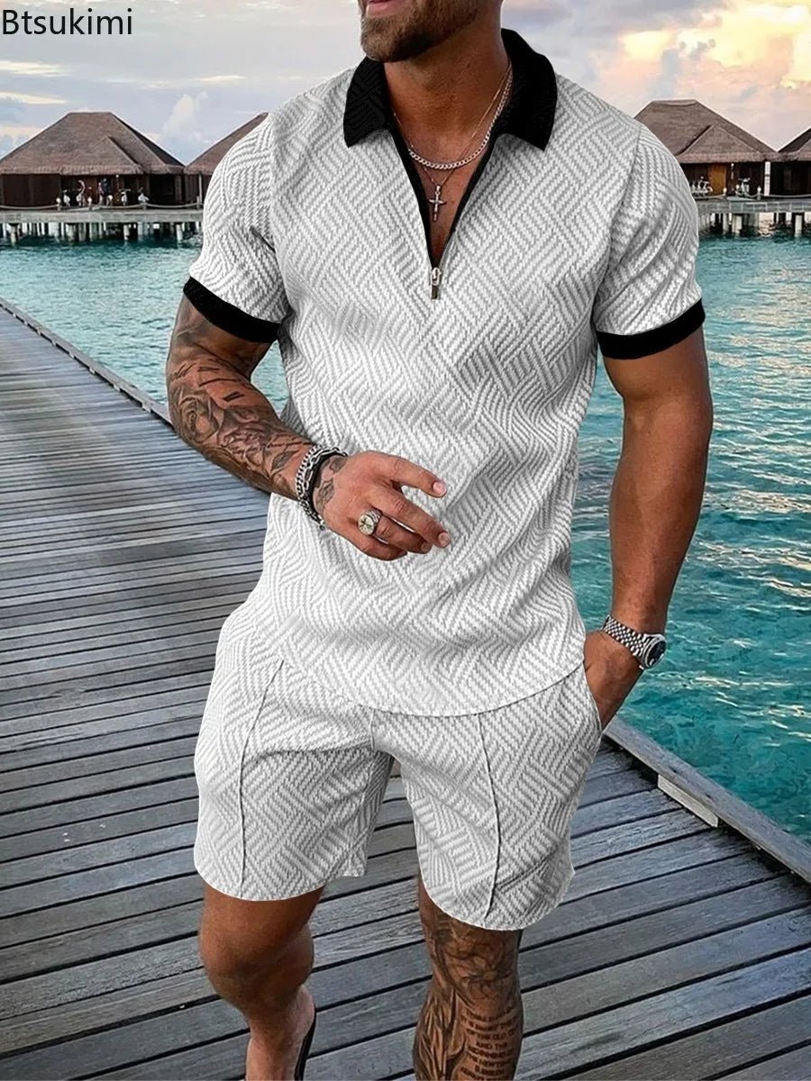 Men's Polo Suit Fashion T - shirt and T - short - Derslash
