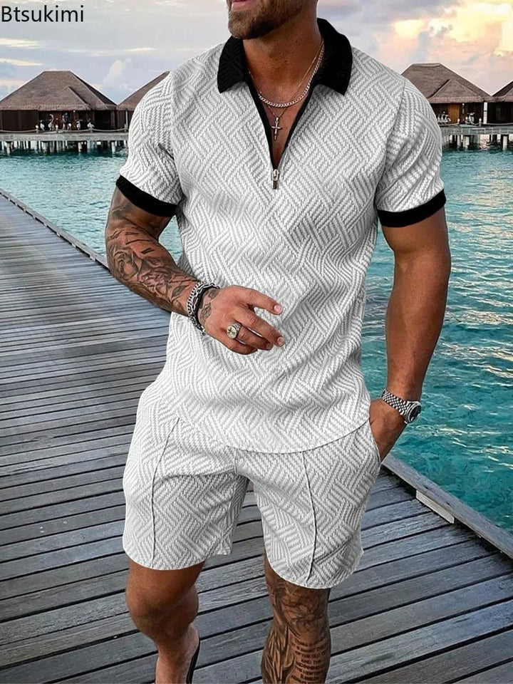 Men's Polo Suit Fashion T - shirt and T - short - Derslash