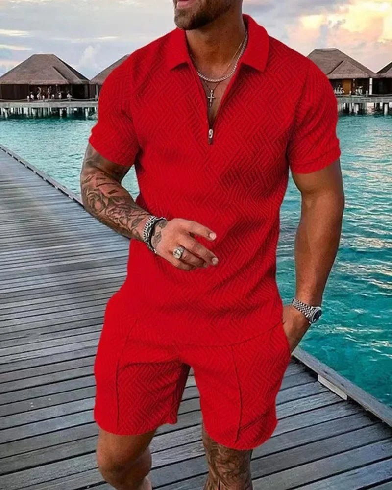 Men's Polo Suit Fashion T - shirt and T - short - Derslash