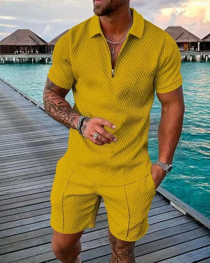 Men's Polo Suit Fashion T - shirt and T - short - Derslash